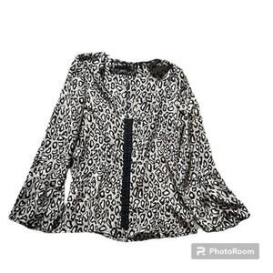 Reformation 100% silk cheetah print corset blouse